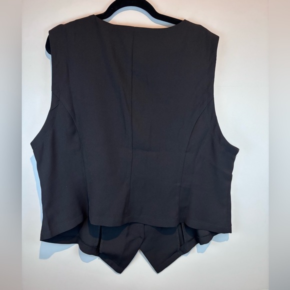 SHEIN Curve Black Button Front Vest Top 4XL Plus Size Sleeveless Career Layering - Picture 11 of 13